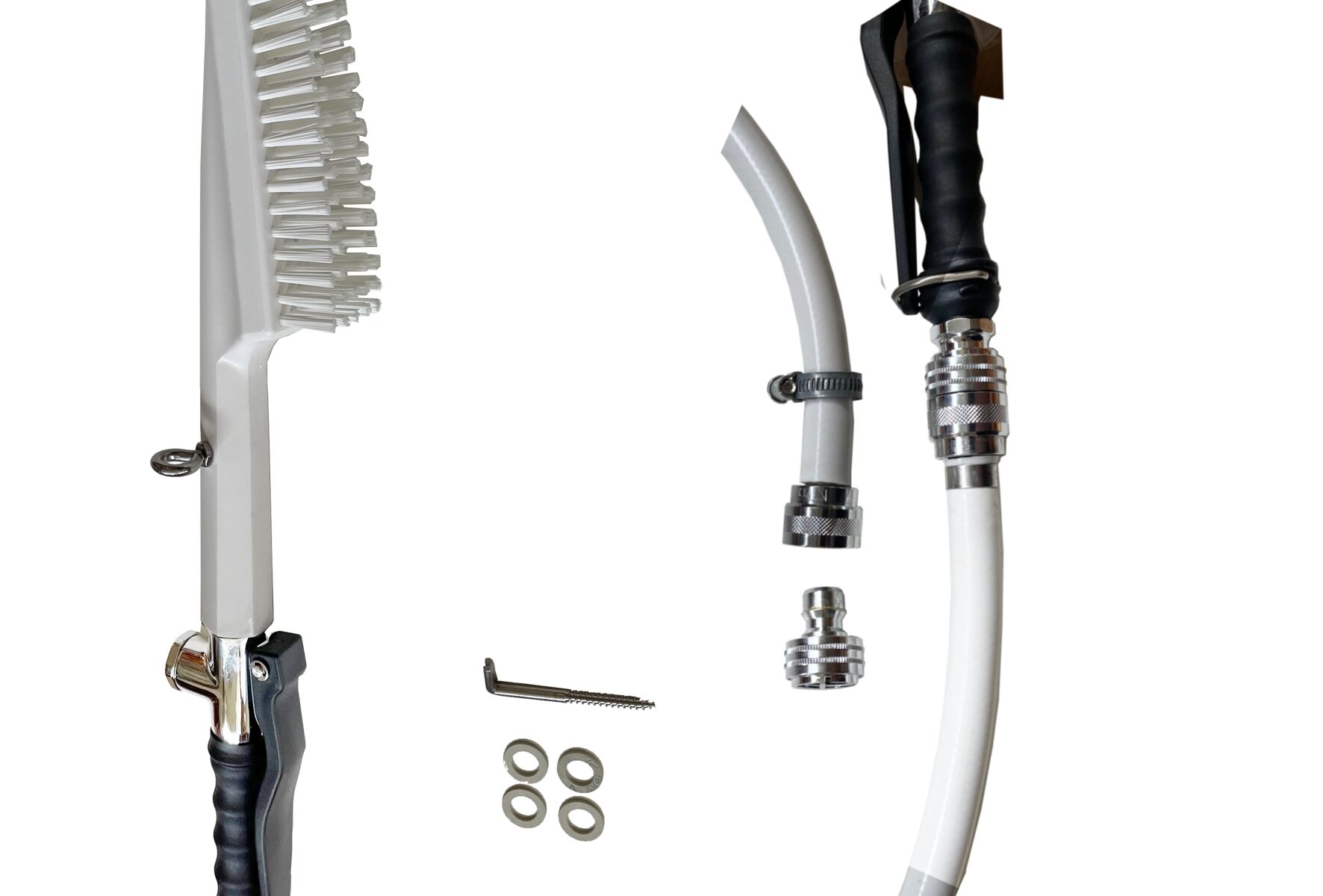 369075 Stiefelwaschbürste wasserführend mit Messing Schlauch-Stecksystem