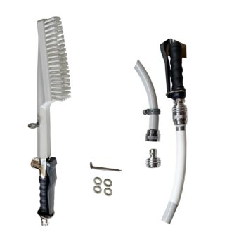 369075 Stiefelwaschbürste wasserführend mit Messing Schlauch-Stecksystem
