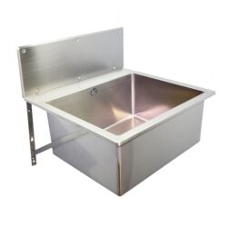 307100HBR Edelstahl Waschtrog 560 mit Hahnbank und Rückwand