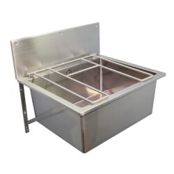 307100HKR Edelstahl Ausgussbecken mit Küchenventil, Klapprost, Rückwand