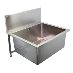 307100HR Edelstahl Ausgussbecken Solid 560 mit Rückwand ÜL Küchensiebventil